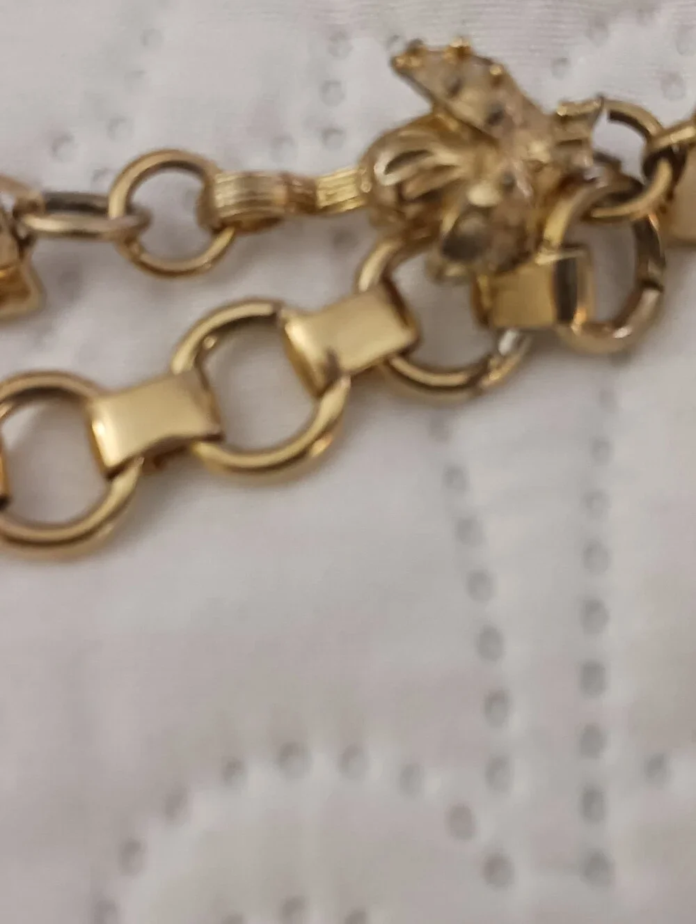 Waist Chain Belly Belt Goldtone With Multicolor Ladybug Accents